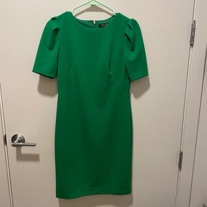 Ralph Lauren Kelly Green Puffy Short Sleeve Dress
